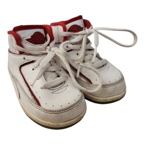 Nike Air Jordan 2 Retro Toddler Shoes 6C | White Varsity Red Cement OG Style 385